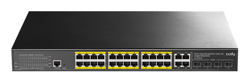 Mrežni switch CUDY GS2028PS4 (24-portni Gigabitni, L2 upravljivi, 4x SFP, 300W PoE)-0