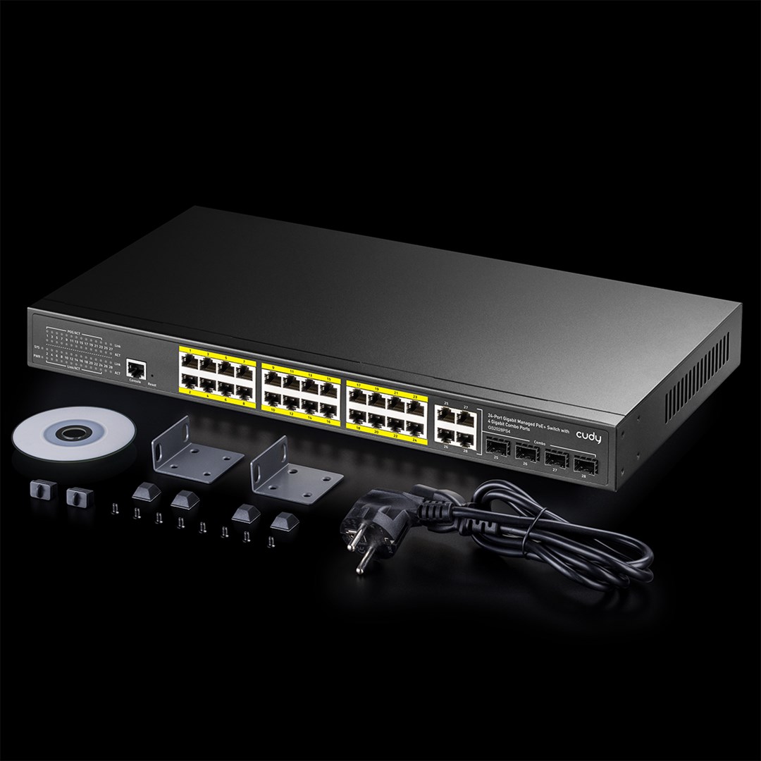 Mrežni switch CUDY GS2028PS4 (24-portni Gigabitni, L2 upravljivi, 4x SFP, 300W PoE)-3