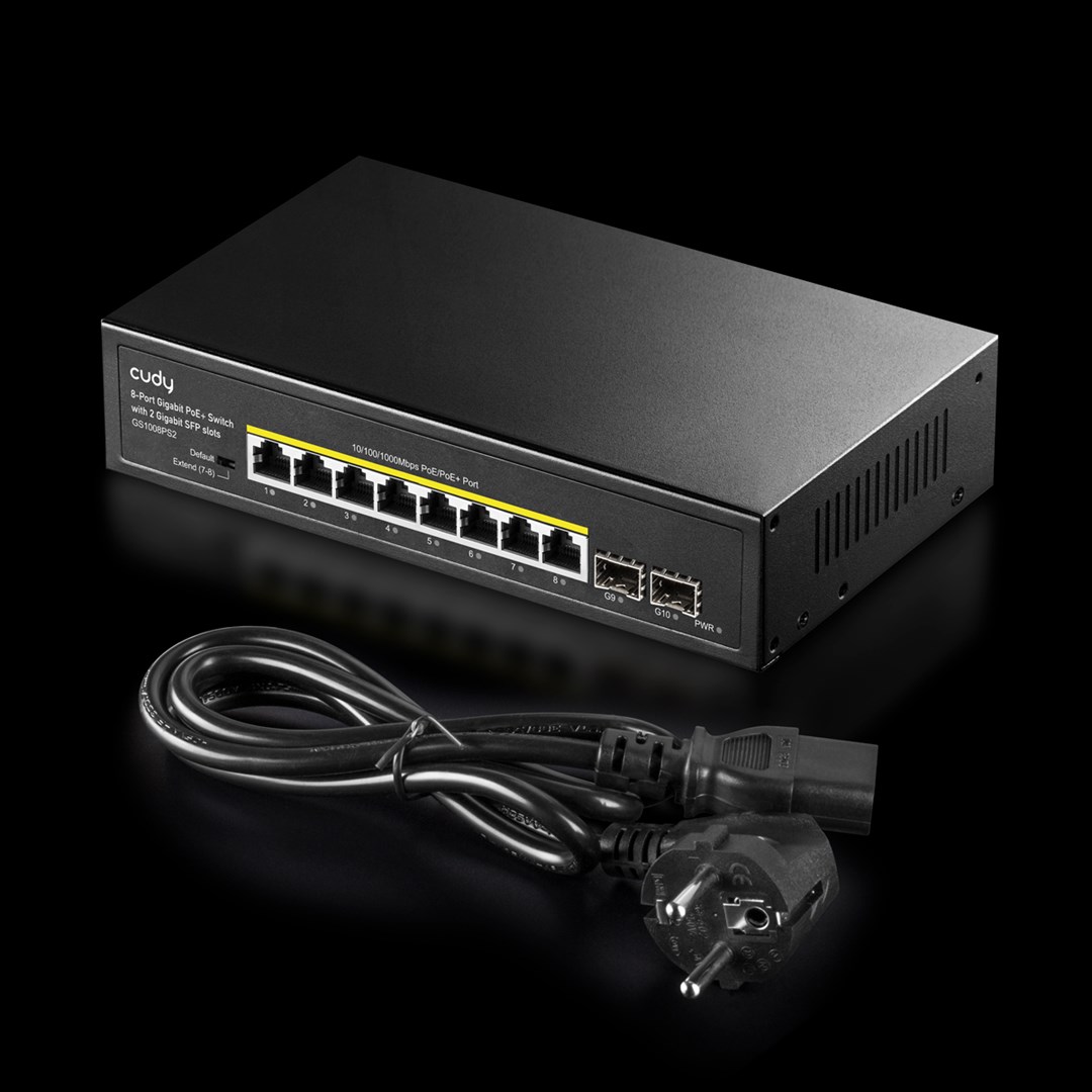 CUDY GS1008PS2 mrežni switch (8x Gigabit PoE+, 2x SFP, 120W)-3