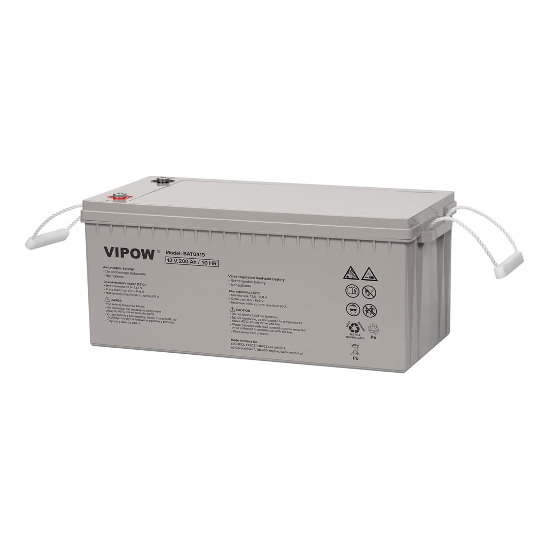 12V 200Ah Vipow Gel Battery-0