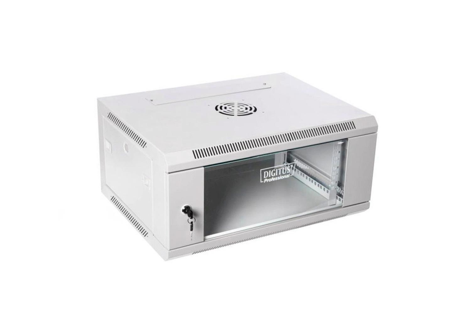Mrežni ormar za montažu na zid DIGITUS 19" 6U Rack 600x450 (staklena vrata, siva, nedijeljen, preklopiv, 60kg)-4