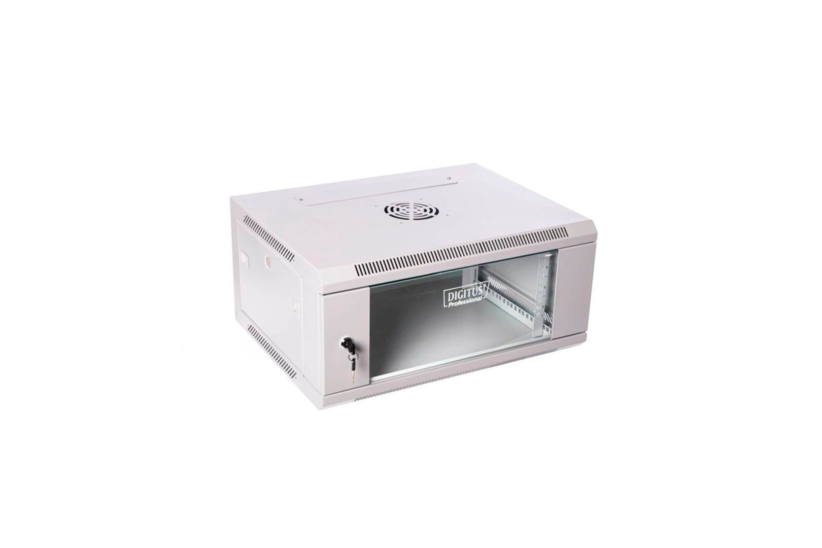 Mrežni ormar za montažu na zid DIGITUS 19" 6U Rack 600x450 (staklena vrata, siva, nedijeljen, preklopiv, 60kg)-0