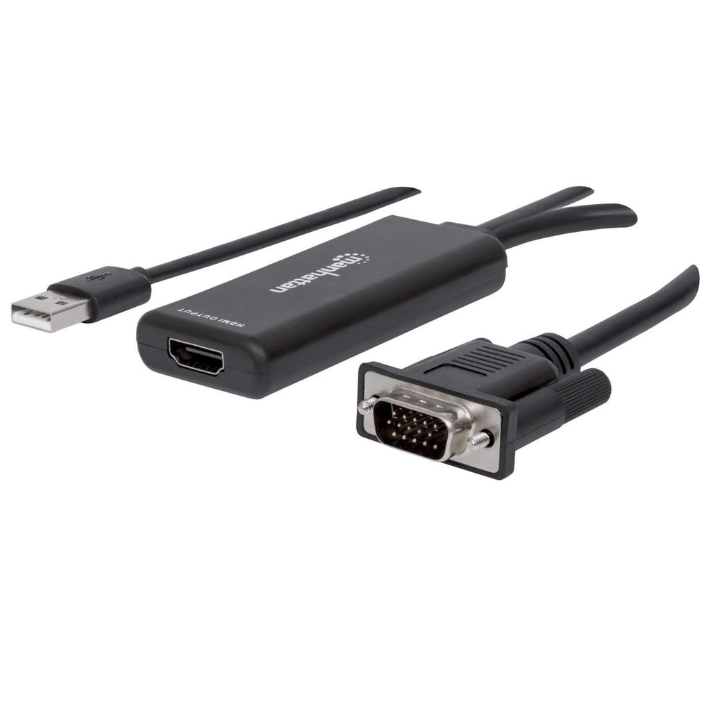 Adapter MANHATTAN VGA+USB-A na HDMI (1920x1080, 1080p@60Hz, 24-bit, 1.65Gbps)-0