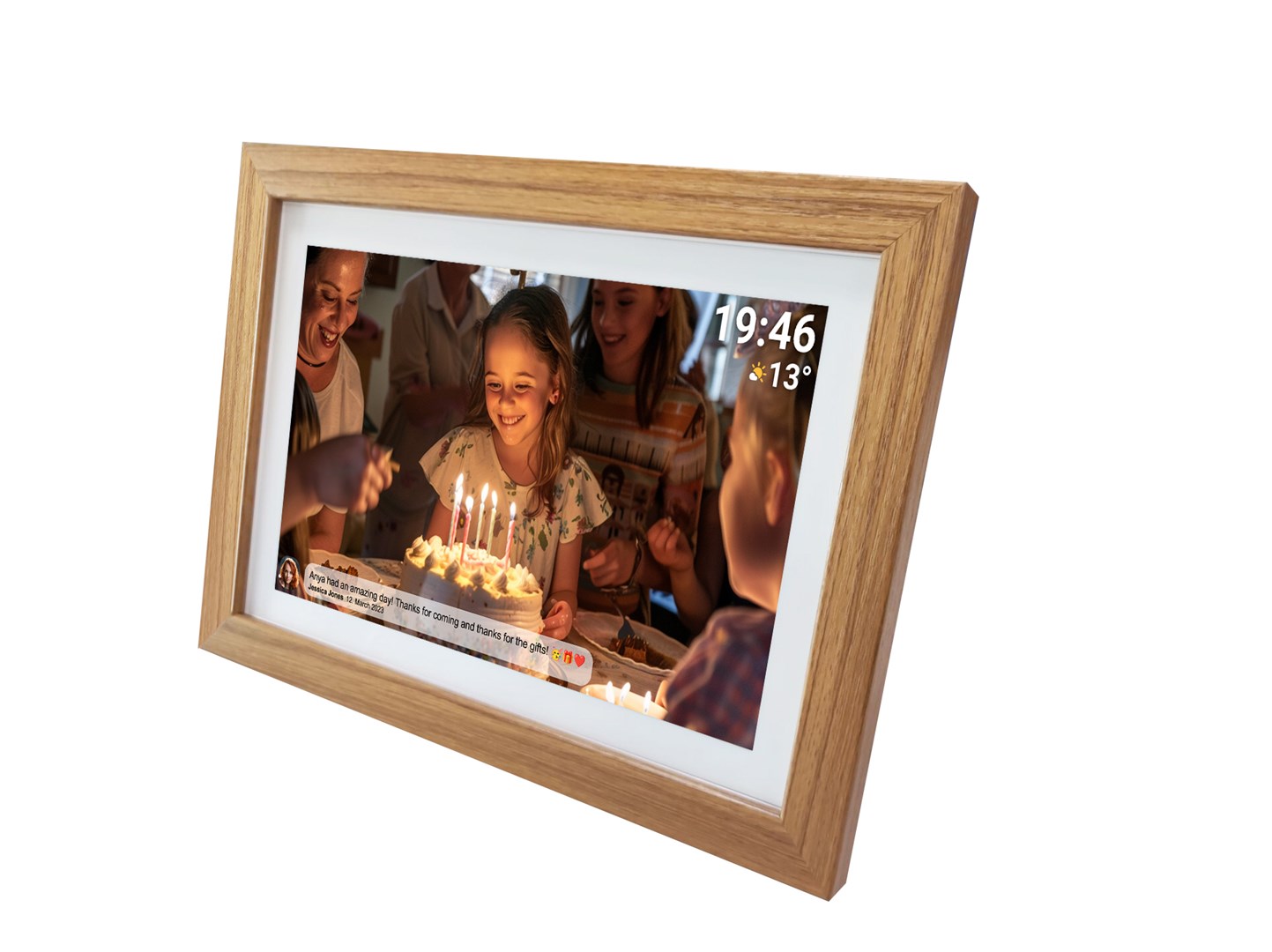 Digitalni okvir za slike DENVER Frameo PFF-1542LW 15.6" FHD (Wi-Fi, 16GB, IPS zaslon, svijetlo drvo)-1