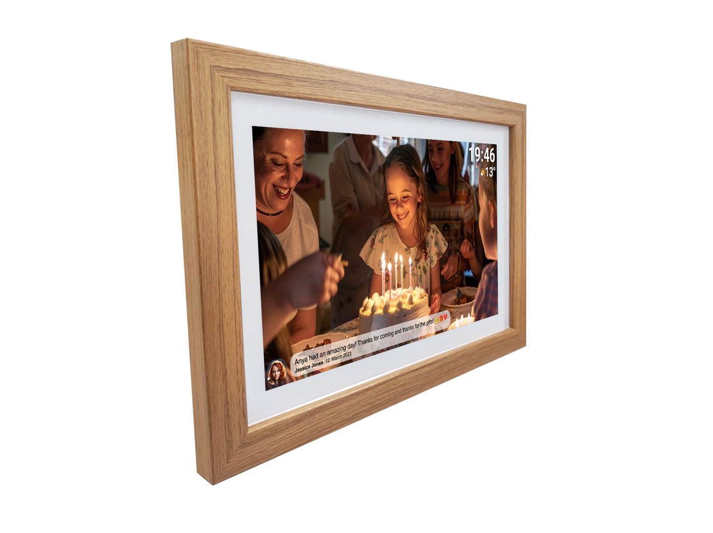 Digitalni okvir za slike DENVER Frameo PFF-1542LW 15.6" FHD (Wi-Fi, 16GB, IPS zaslon, svijetlo drvo)-2