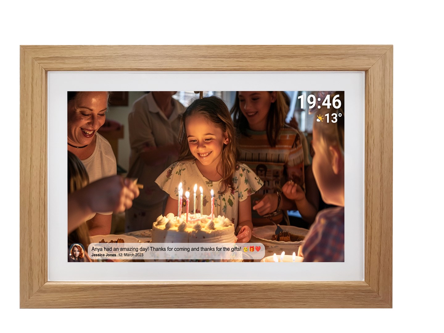 Digitalni okvir za slike DENVER Frameo PFF-1542LW 15.6" FHD (Wi-Fi, 16GB, IPS zaslon, svijetlo drvo)-6