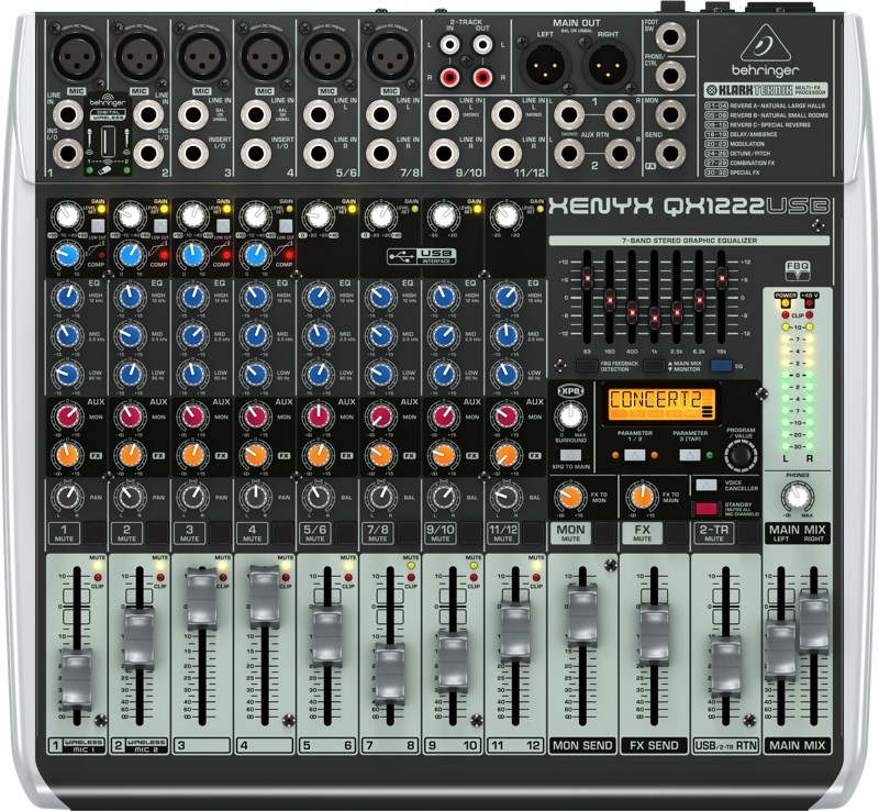 Audio mixer BEHRINGER QX1222USB (16 kanala, LCD, USB, 4.2 kg)-0