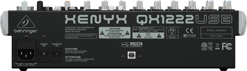Audio mixer BEHRINGER QX1222USB (16 kanala, LCD, USB, 4.2 kg)-1