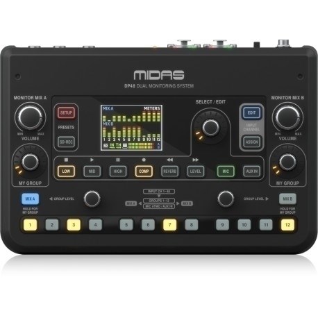 Osobni monitorski mikser MIDAS DP48 (Dual 48 kanala, AES50, SD snimač, PoE)-0