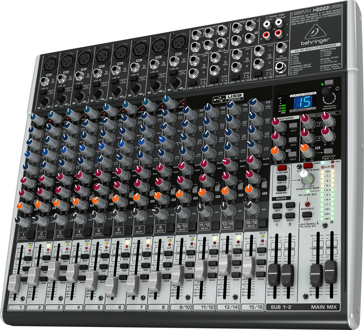 Audio mikser BEHRINGER XENYX X2222USB (22 kanala)-4