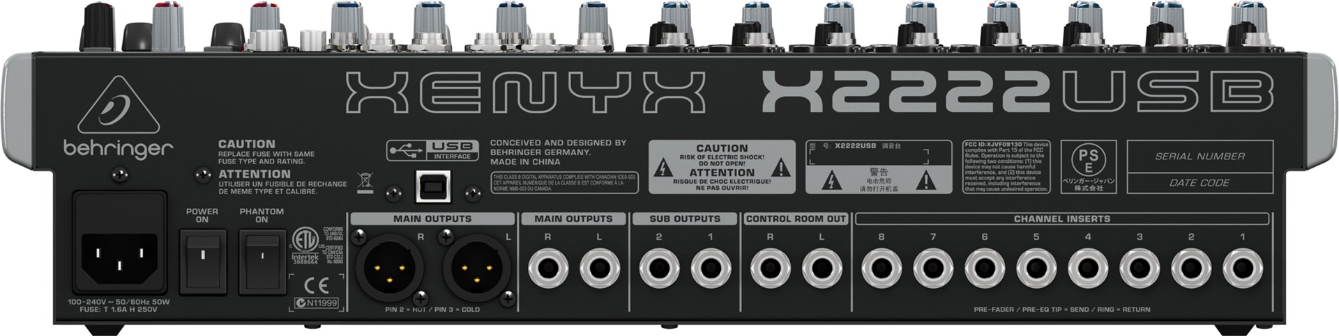 Audio mikser BEHRINGER XENYX X2222USB (22 kanala)-1