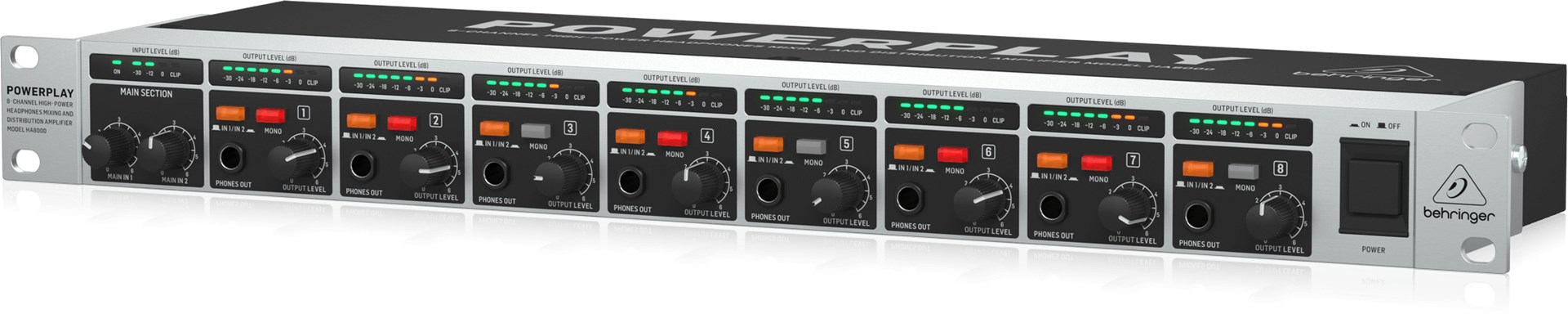Pojačalo za slušalice BEHRINGER Powerplay HA8000 V2 (8 kanala)-3