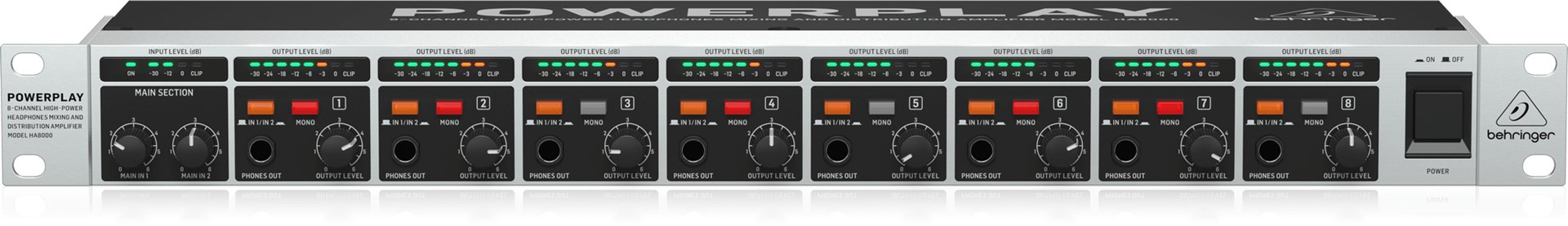 Pojačalo za slušalice BEHRINGER Powerplay HA8000 V2 (8 kanala)-1