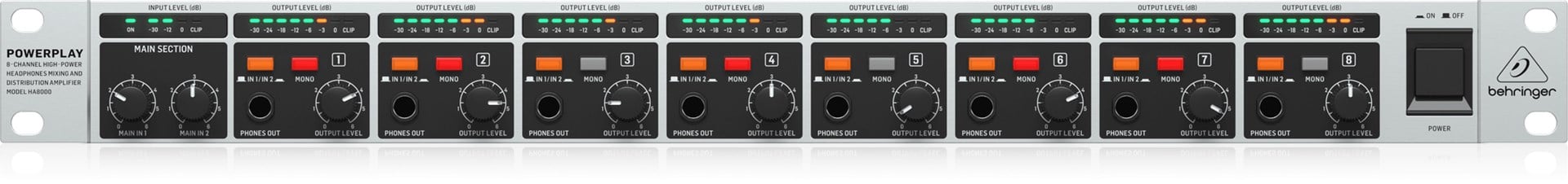 Pojačalo za slušalice BEHRINGER Powerplay HA8000 V2 (8 kanala)-0