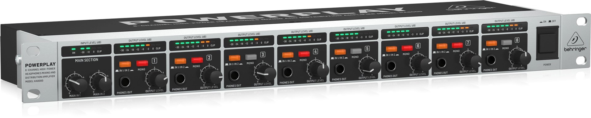 Pojačalo za slušalice BEHRINGER Powerplay HA8000 V2 (8 kanala)-2
