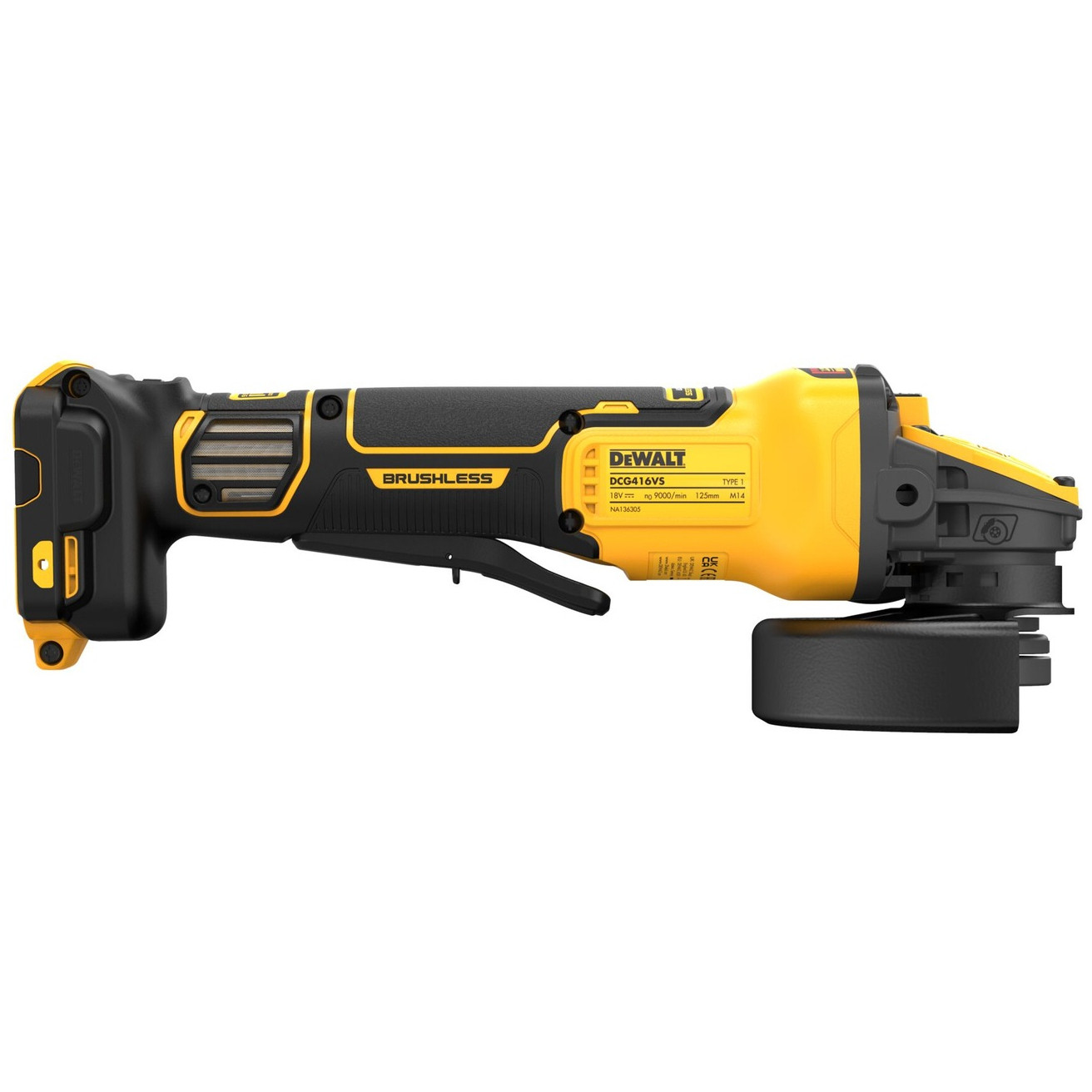 Brusilica kutna DeWALT 18V XR grind. angle. 125mm (promjenjiva brzina)-3
