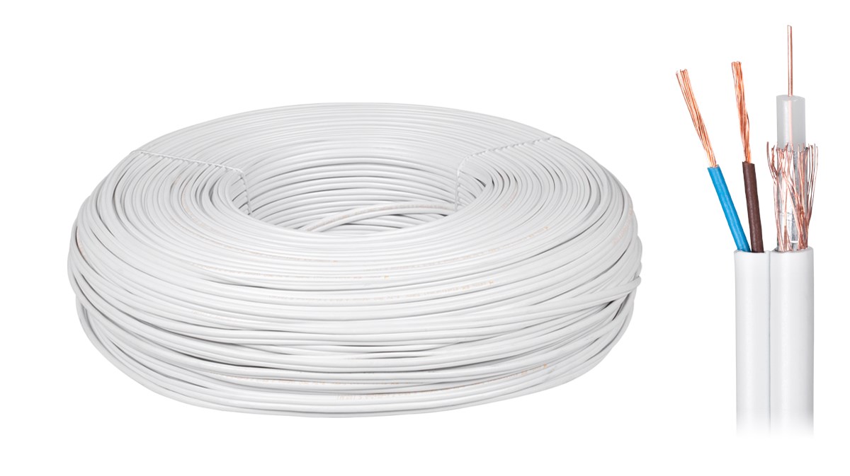 Koaksijalni kabel s napajanjem YWDXek 75-0.59/3.7 + 2x0.5mm (100m kolut)