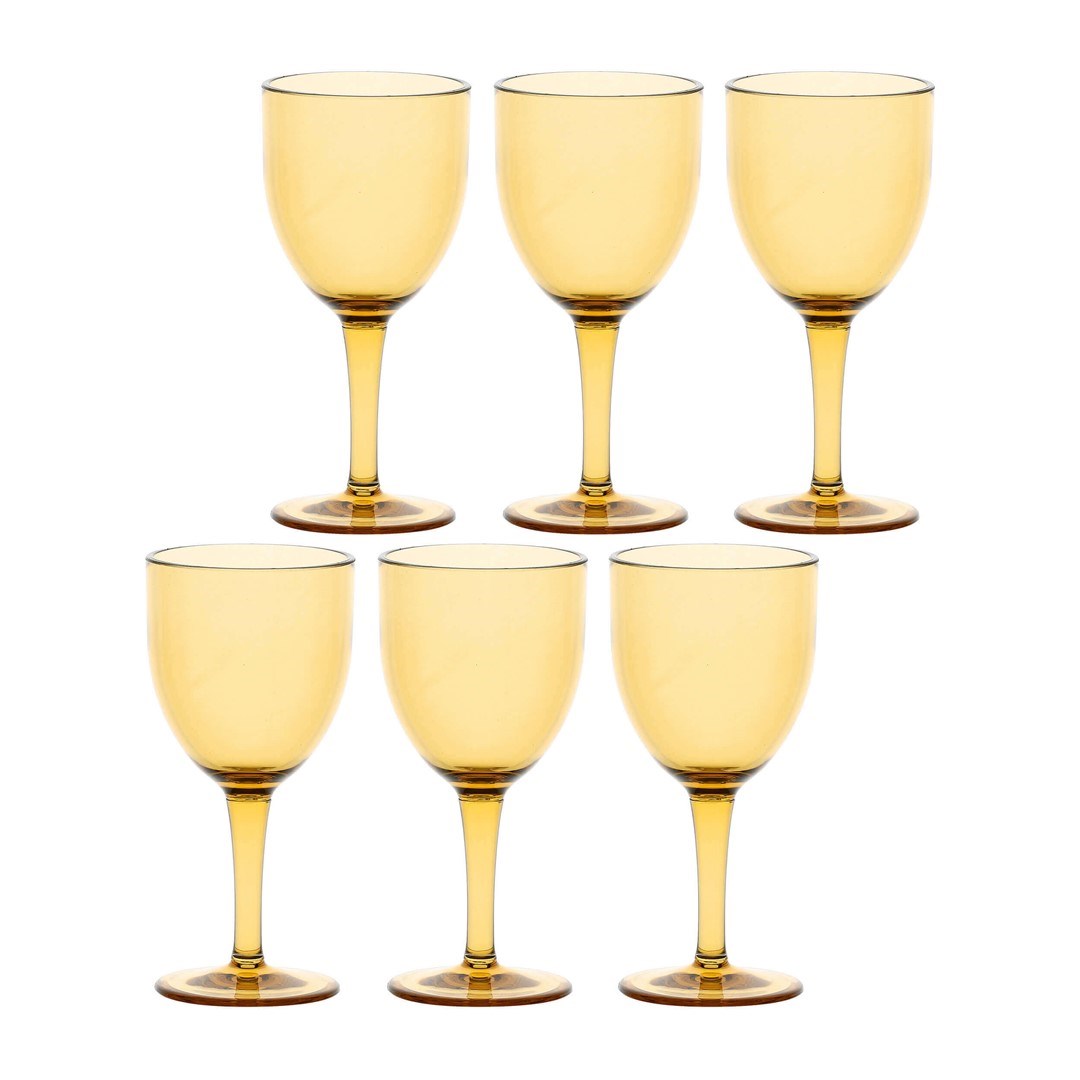 ROSE&TULIPANI FIABA Set of 6 acrylic wine glasses 400 ml, amber-0
