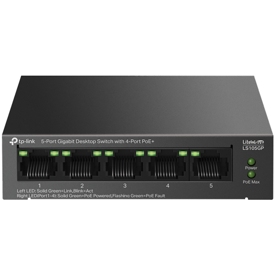 Switch TP-LINK LS105GP 5-Port Gigabit Desktop s 4-Port PoE+