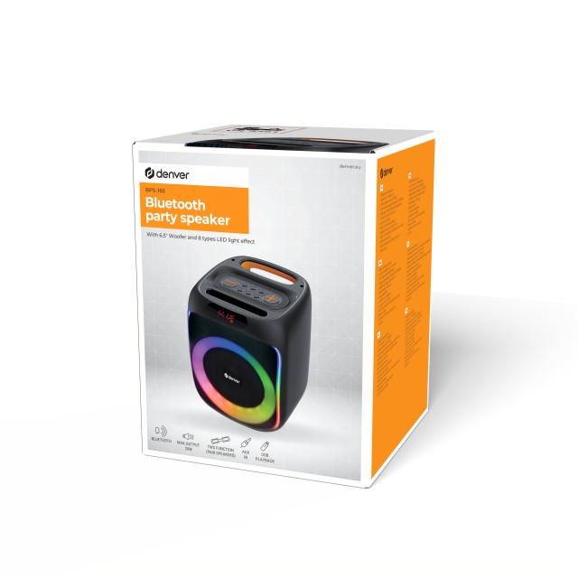 Party zvučnik DENVER BPS-165 (Bluetooth, 20W, LED, Baterija)-3