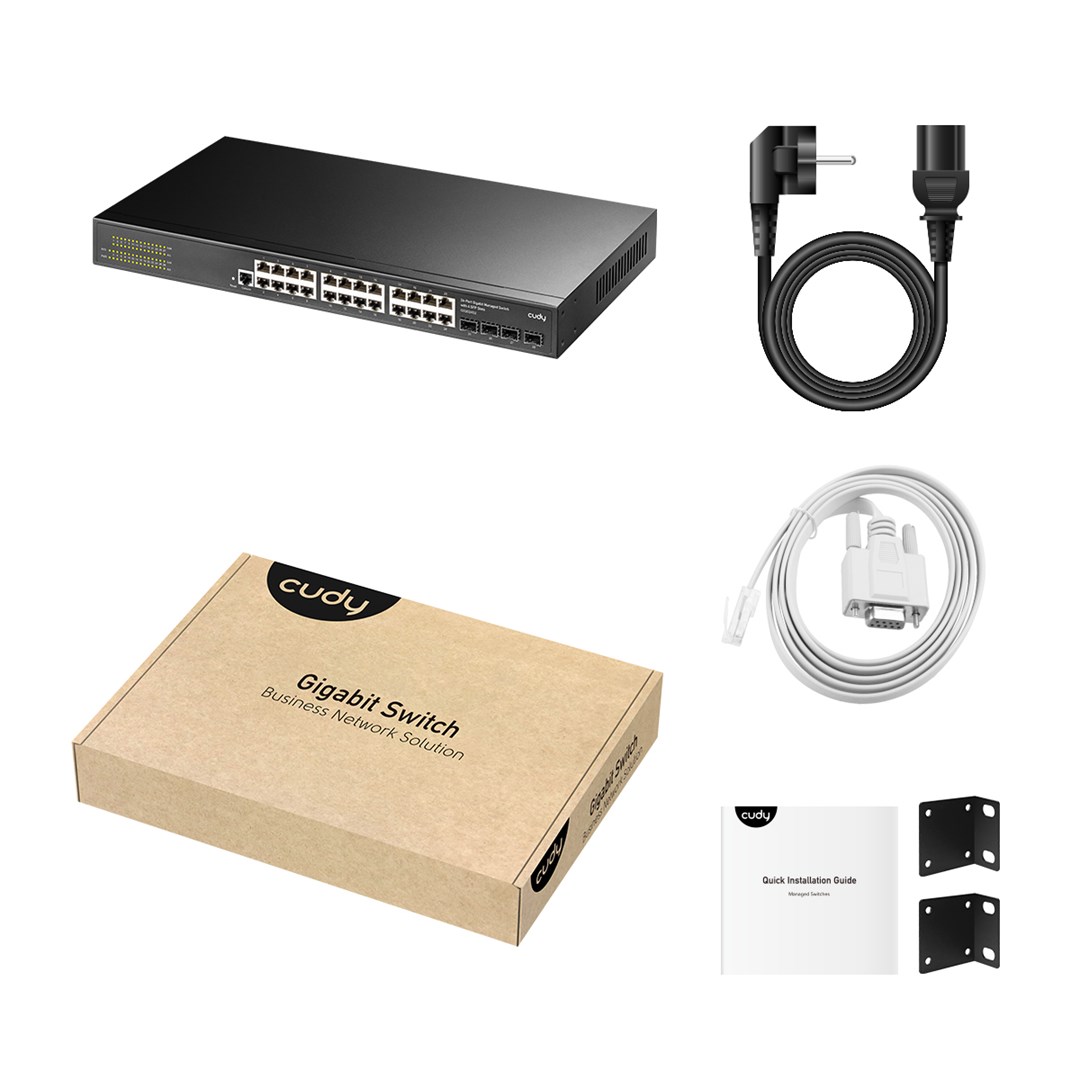 Mrežni switch CUDY GS2024S2 (24x Gigabit, 4x SFP, L2/L3 Managed, 1U Rackmount)-3