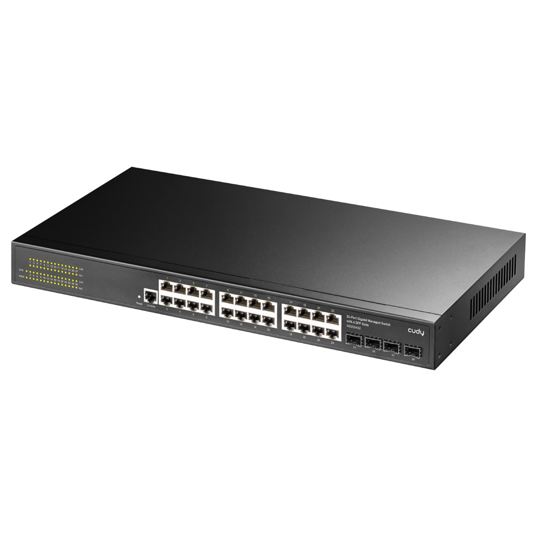 Mrežni switch CUDY GS2024S2 (24x Gigabit, 4x SFP, L2/L3 Managed, 1U Rackmount)-1