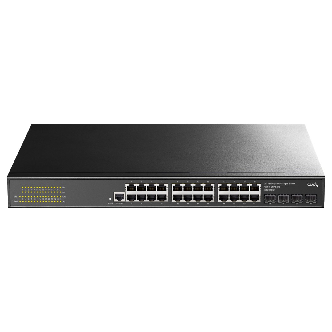 Mrežni switch CUDY GS2024S2 (24x Gigabit, 4x SFP, L2/L3 Managed, 1U Rackmount)-0
