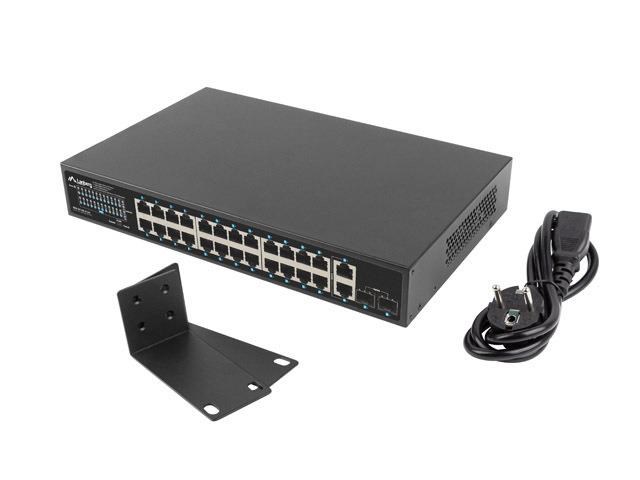 Mrežni prekidač LANBERG RSGE-24P-2GE-2S-250 (Unmanaged, 24x RJ-45 Ethernet portova, Rack montaža)-6