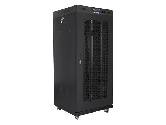 Mrežni ormar LANBERG samostojeći 19" 27U 600x600 (perforirana vrata, crna boja)-2
