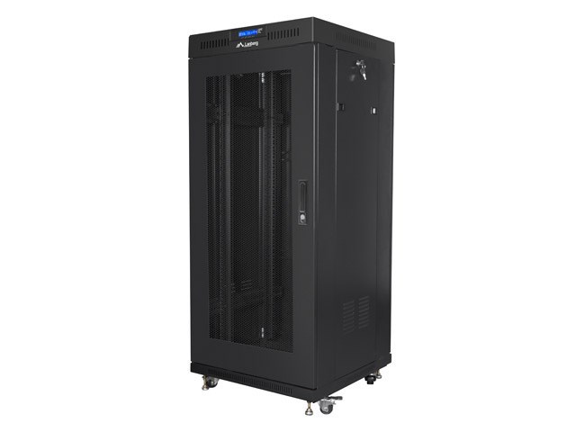 Mrežni ormar LANBERG samostojeći 19" 27U 600x600 (perforirana vrata, crna boja)-0