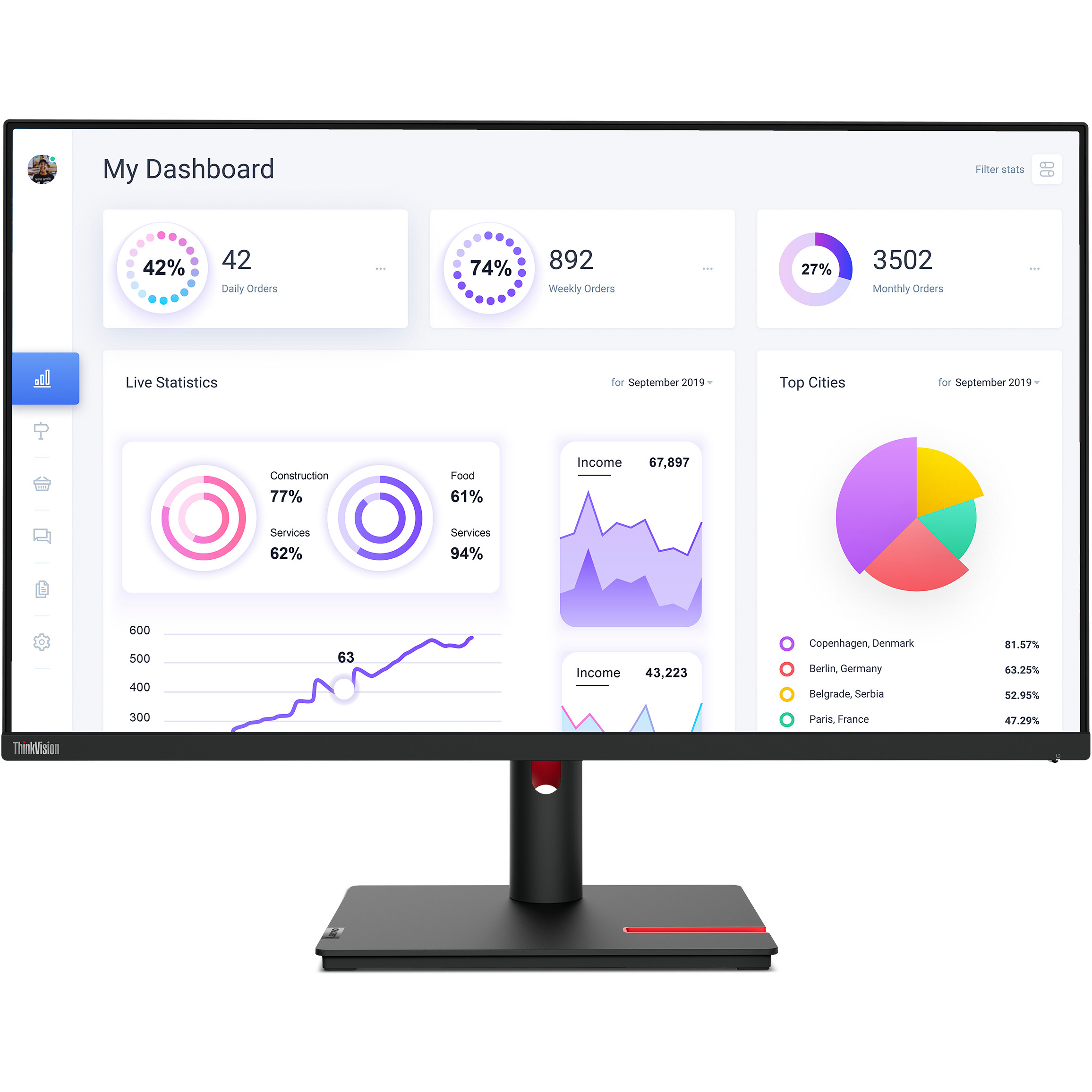 Monitor LENOVO ThinkVision T32p-30 (31.5" IPS, UHD, 60Hz)-1