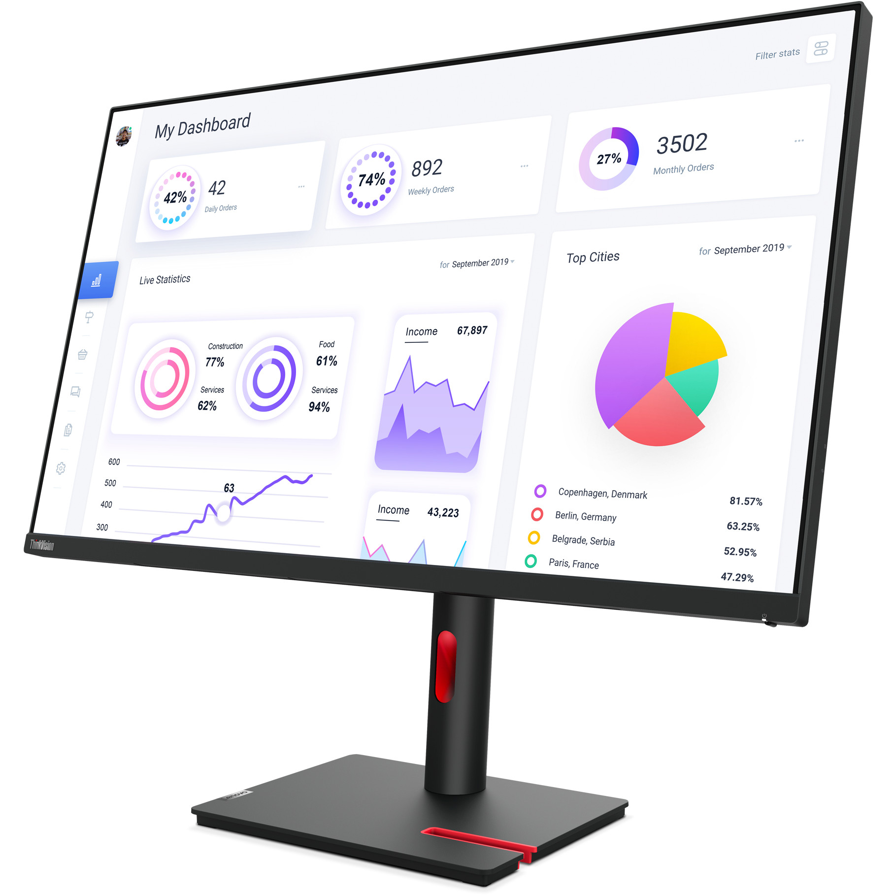 Monitor LENOVO ThinkVision T32p-30 (31.5" IPS, UHD, 60Hz)-7