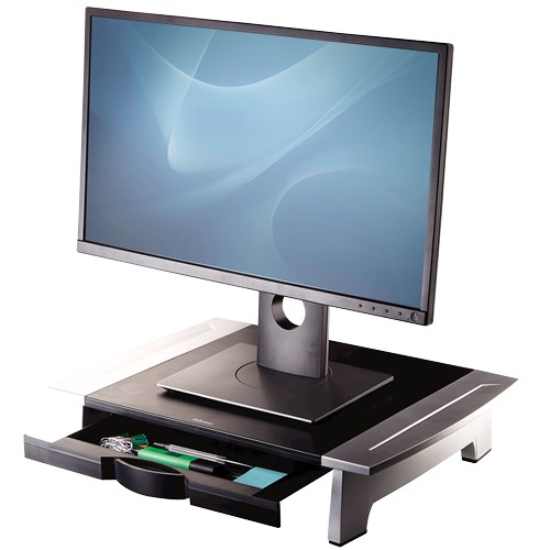 Stalak za monitor Fellowes (maksimalna težina 36 kg, maksimalna veličina 28", 5 visinskih podešavanja, ladica za pohranu, grafitna boja)-2