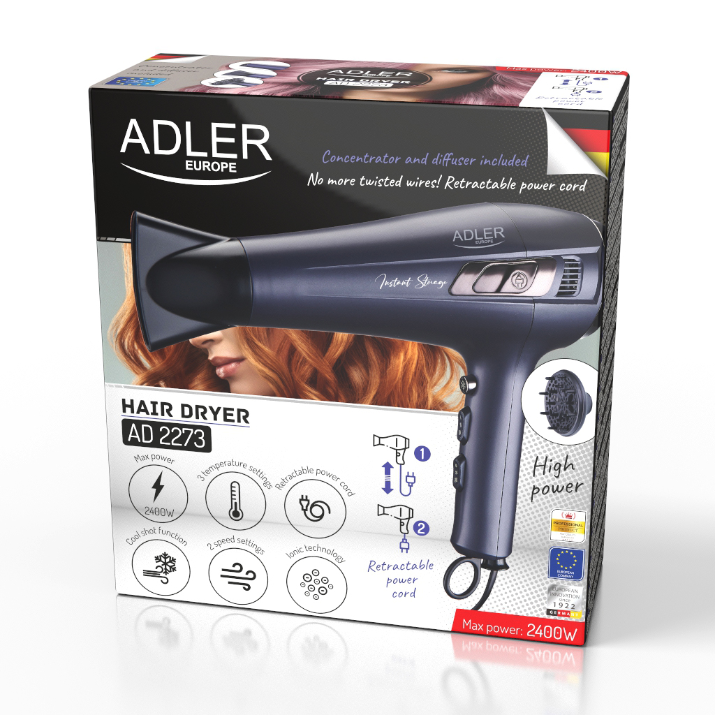 Sušilo za kosu ADLER AD 2273 (2400W, tamnoljubičasta)-13