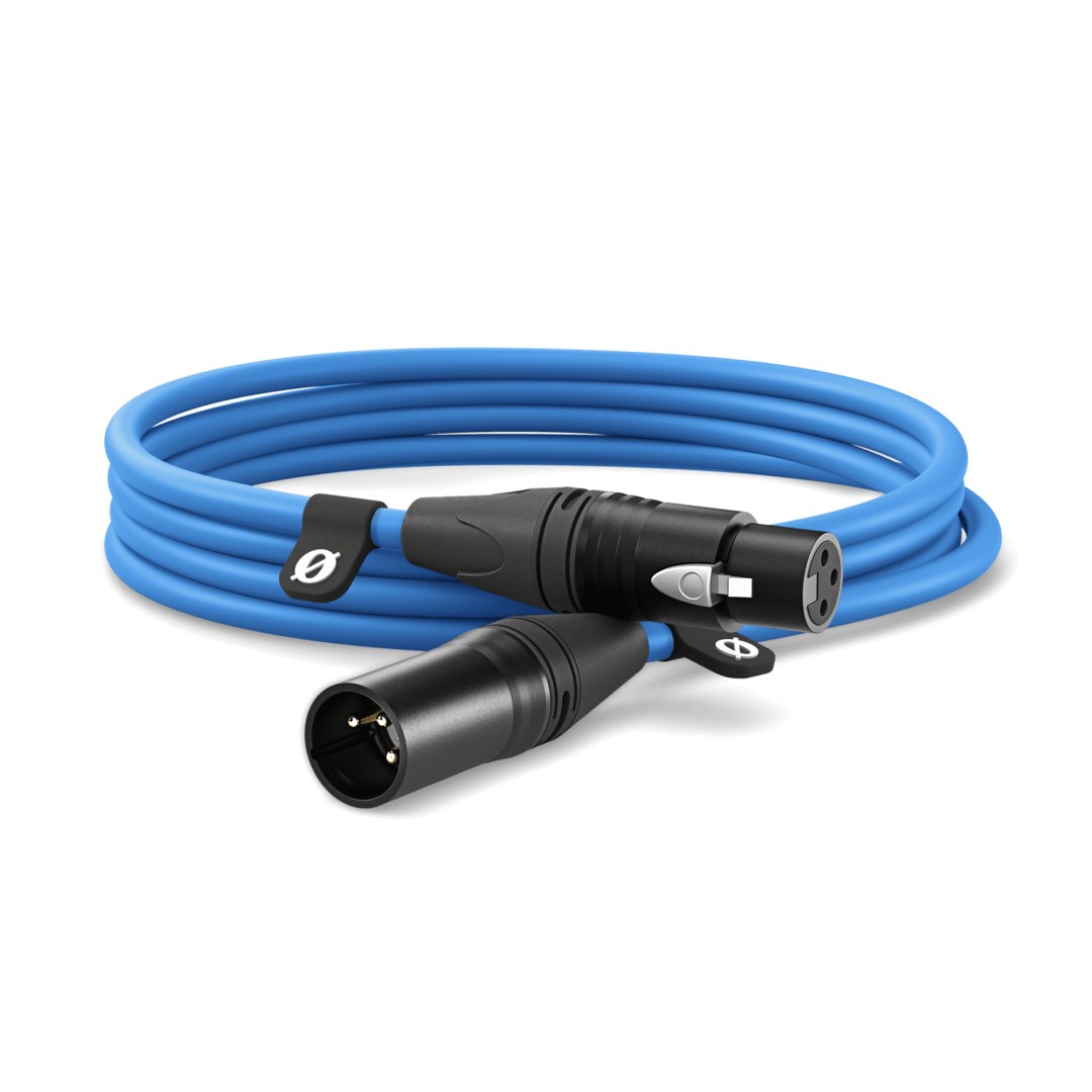 XLR kabel RODE XLR-3 (3 m, Canare kabel, Neutrik konektori, plava boja)-0