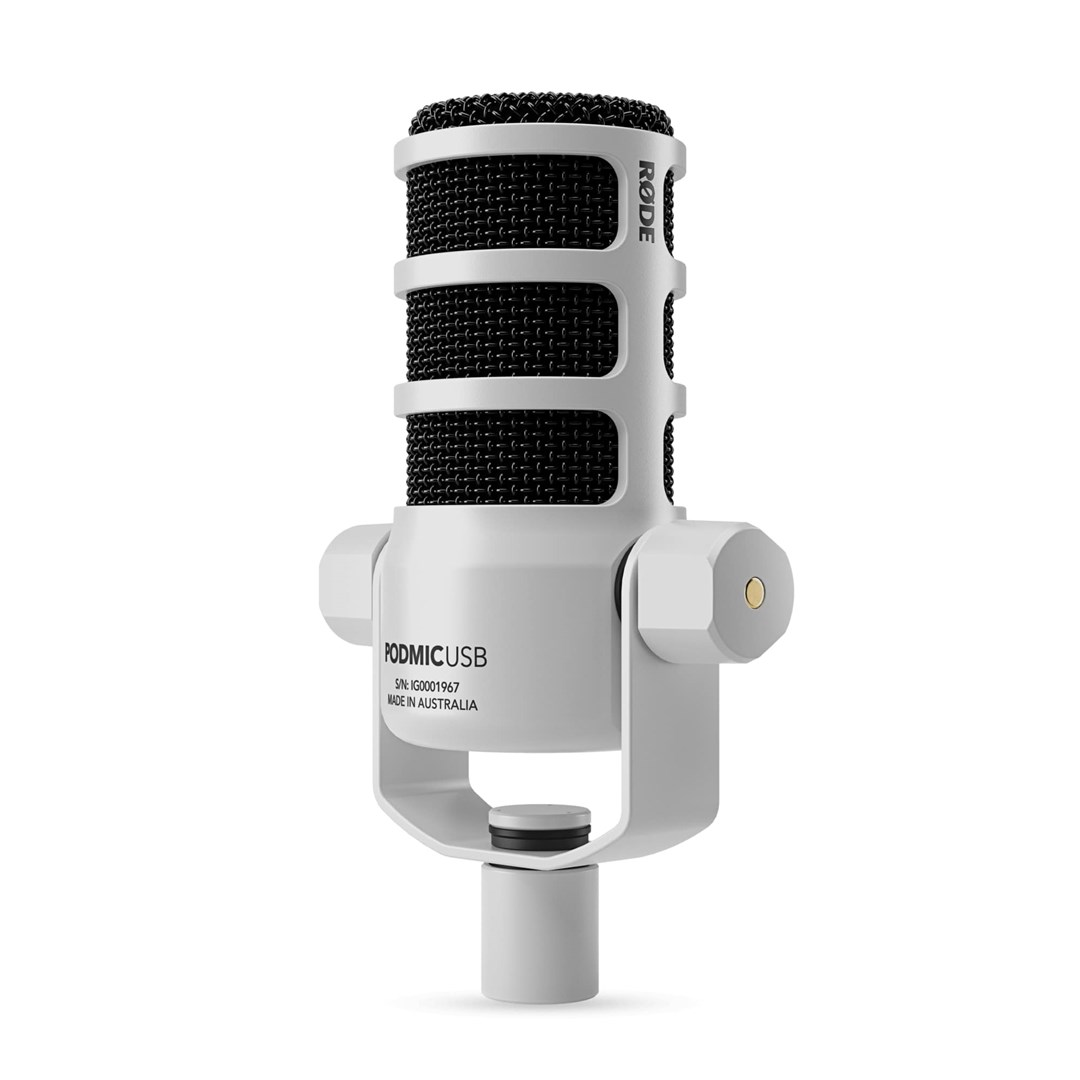 Mikrofon RODE PodMic USB White (Dinamički, USB-C & XLR, APHEX DSP, za podcast)-0