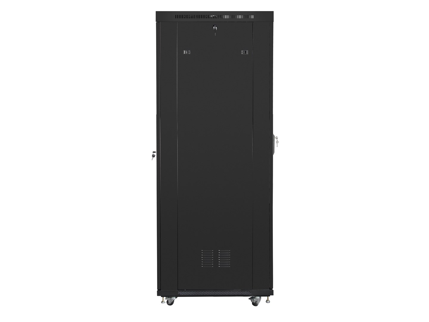 Stalak za rack Lanberg 19" 27U (800 kg, crna, perforirana LCD vrata, samostojeći)-3