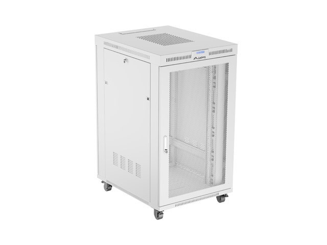 Mrežni ormar LANBERG FF01-8027-12P (19", 27U, 800x1000mm, perforirana vrata, LCD zaslon, sivi)-0