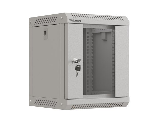 WALL-HUNG RACK CABINET 10" 6U 300X300 GREY GLAZED DOOR LANBERG (FLAT PACK)-13
