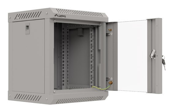 WALL-HUNG RACK CABINET 10" 6U 300X300 GREY GLAZED DOOR LANBERG (FLAT PACK)-5