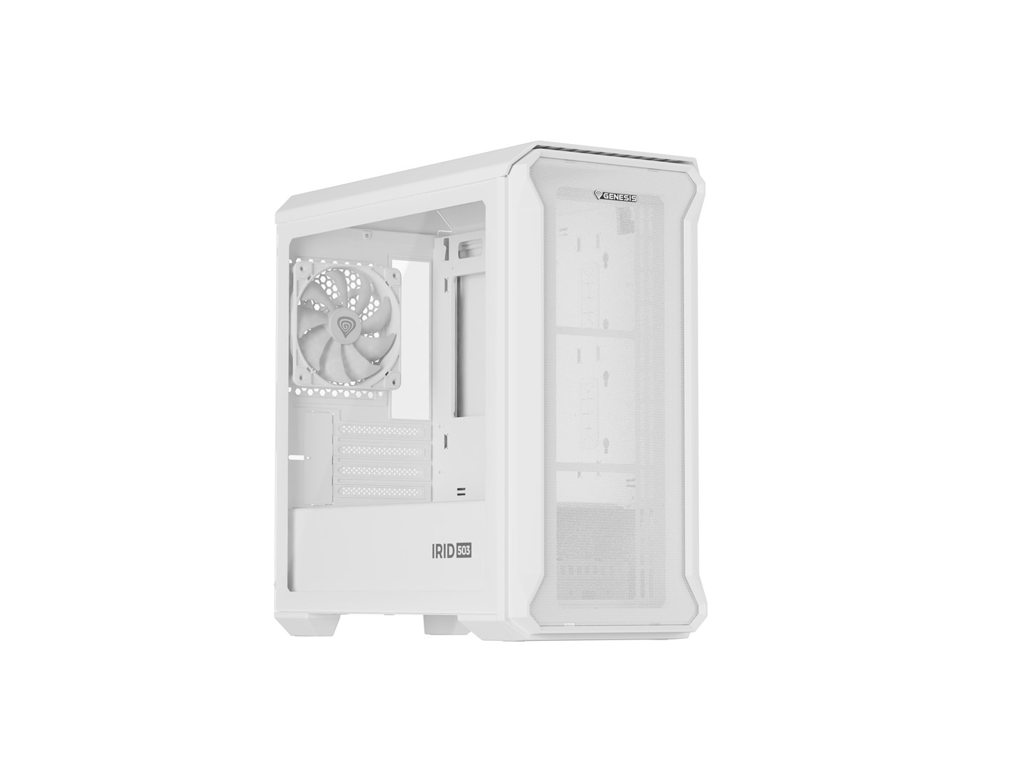 Kućište za računalo GENESIS IRID 503 ARGB LITE (Mini Tower, 5 proširenih utora, 3x 2.5'' utora, 2x 3.5'' utora, bijelo)-2