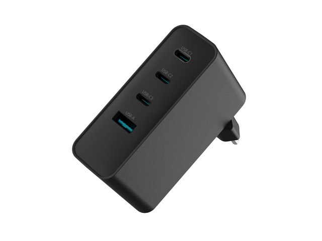 Zidni punjač NATEC RIBERA 100W GaN, 3x USB-C, 1x USB-A, PD, QC 4.0+, crni-5