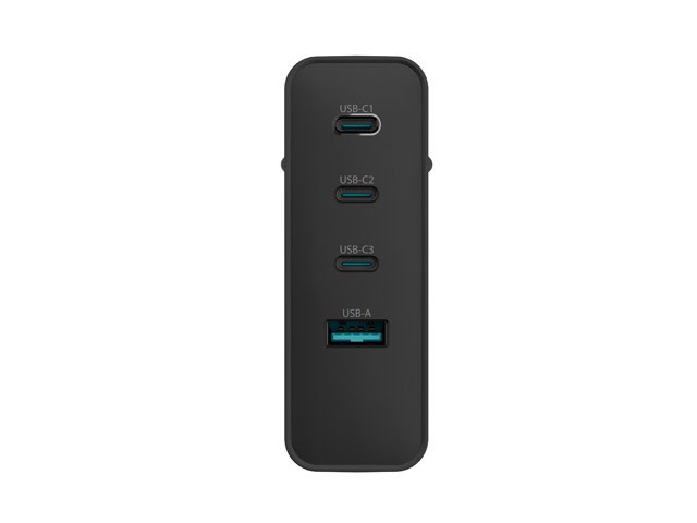 Zidni punjač NATEC RIBERA 100W GaN, 3x USB-C, 1x USB-A, PD, QC 4.0+, crni-3
