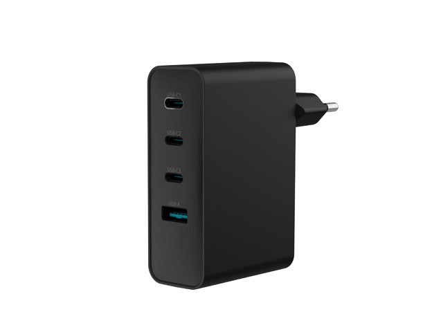 Zidni punjač NATEC RIBERA 100W GaN, 3x USB-C, 1x USB-A, PD, QC 4.0+, crni-1