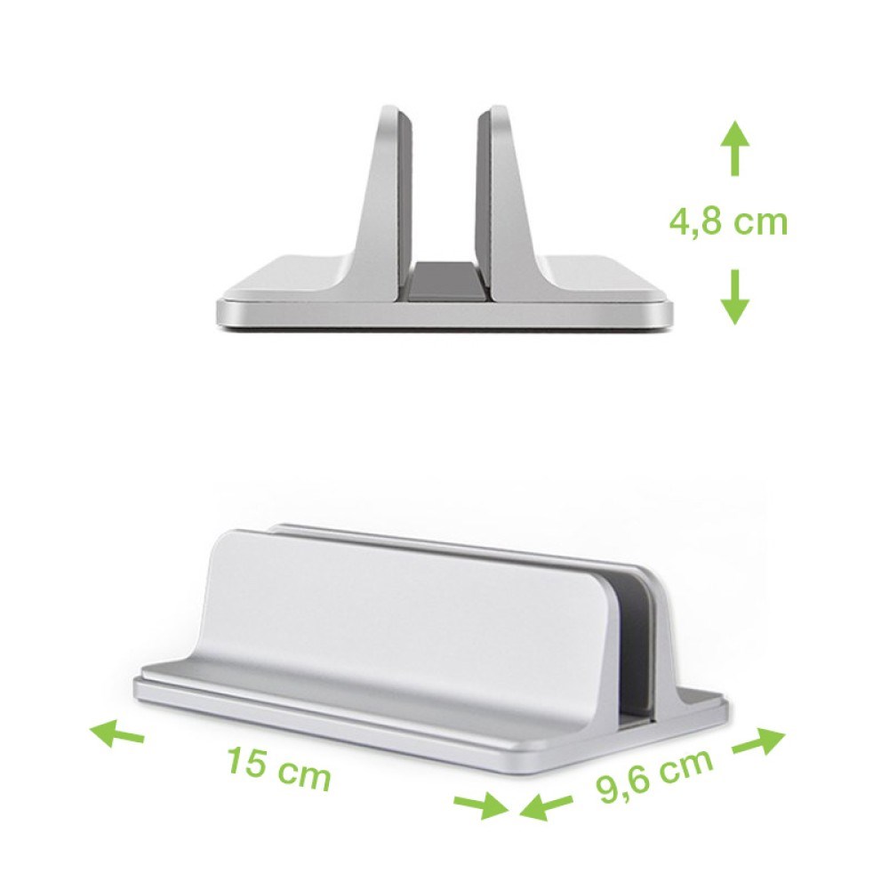 Stalak za laptop TECHLY Vertikalni (za 17", podesiva širina, aluminijski, srebrni)-2