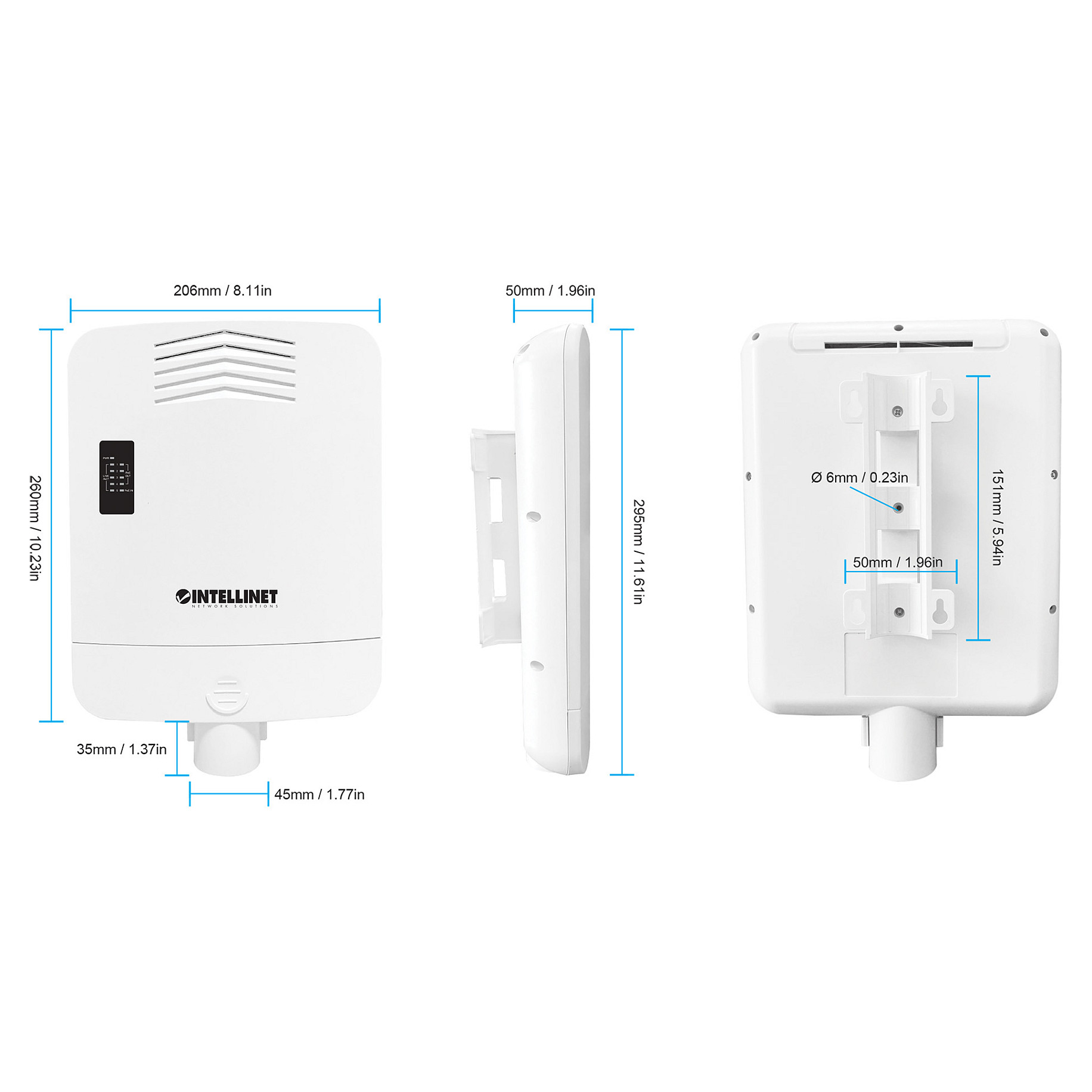 Mrežni switch INTELLINET 5-Port Gigabit Outdoor PoE+ Passthrough (IP65, 85W)-2