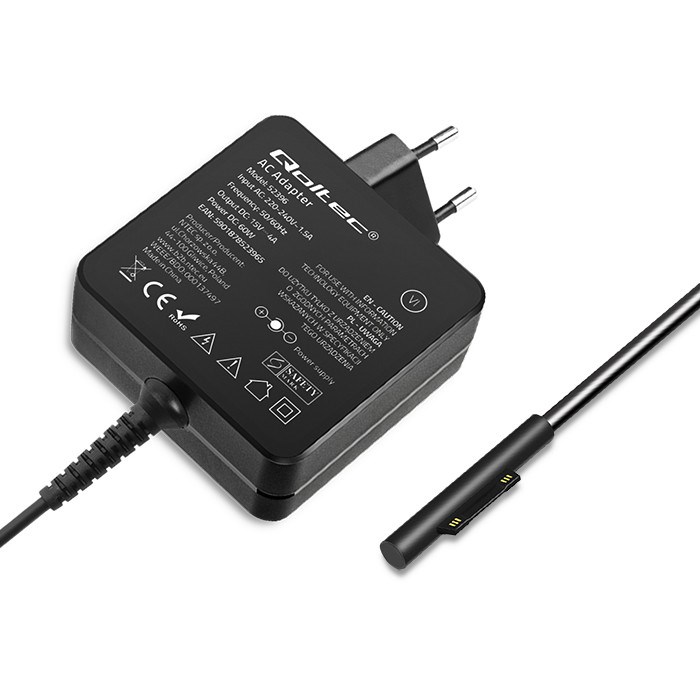 Qoltec Microsoft Surface Pro 5/6 60W Laptop Power Supply | 15V | 4A-3