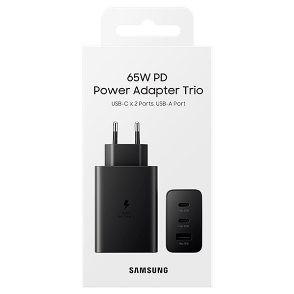Kućni punjač SAMSUNG EP-T6530NBE,PD 65W,Trio (USB-C x2,USB-A)-2