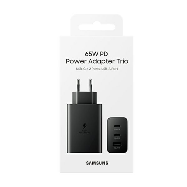 Kućni punjač SAMSUNG EP-T6530NBE,PD 65W,Trio (USB-C x2,USB-A)-0