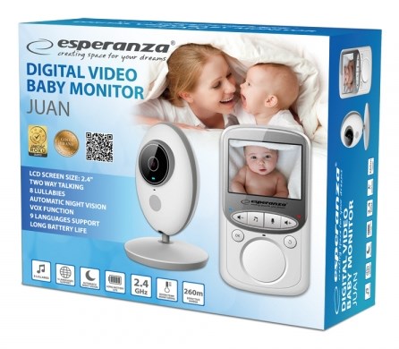 LCD Baby Monitor ESPERANZA EHM003 (2.4") bijeli-4